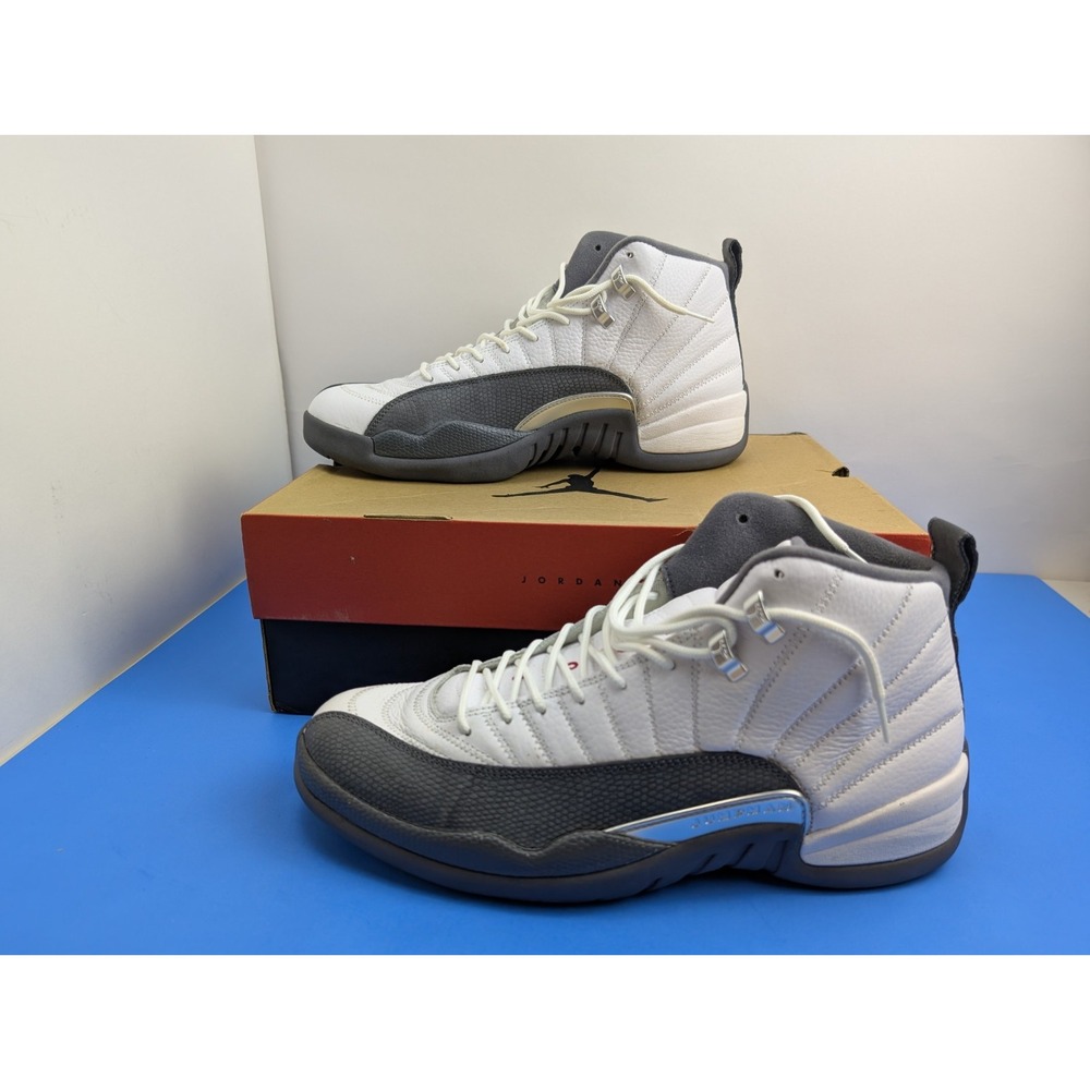 Nike Air Jordan 12 XII Dark Gray White Sneakers 130690-160 Mens Size 13